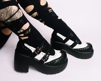 Black & White Brogue Bubble Mary Jane