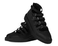 Black TUKskin™ Multi-Strap Pointed Mary Jane Creeper