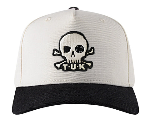 Black & Cream Skull Logo Hat