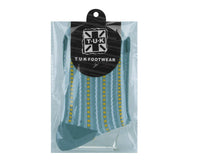 Teal Striped Polka Dot Socks