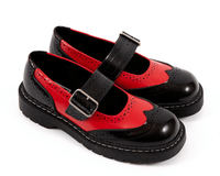 Black & Red Brogue Mary Jane