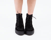 Black Suede Interlace Viva Mondo Boot