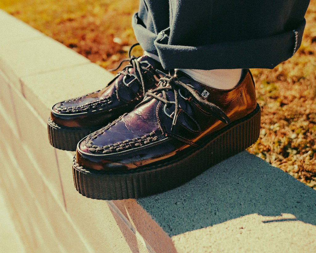 Burgundy velvet clearance creepers