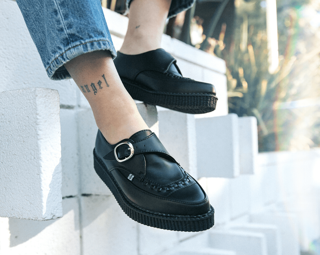 Ankle High Vegan Creepers with Buckle Strap