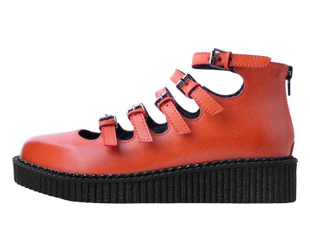 T.U.K. Shoes Multi-Strap Pointed Mary Jane Creeper