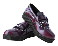 Burgundy Rub Off Studded Loafer