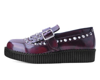 Burgundy Rub Off Studded Loafer