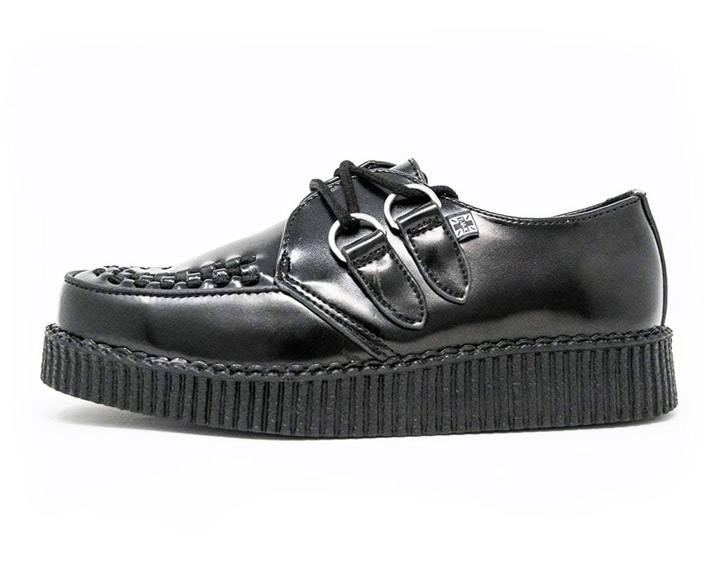 Black Patent Vegan Viva Low Creeper Shoes