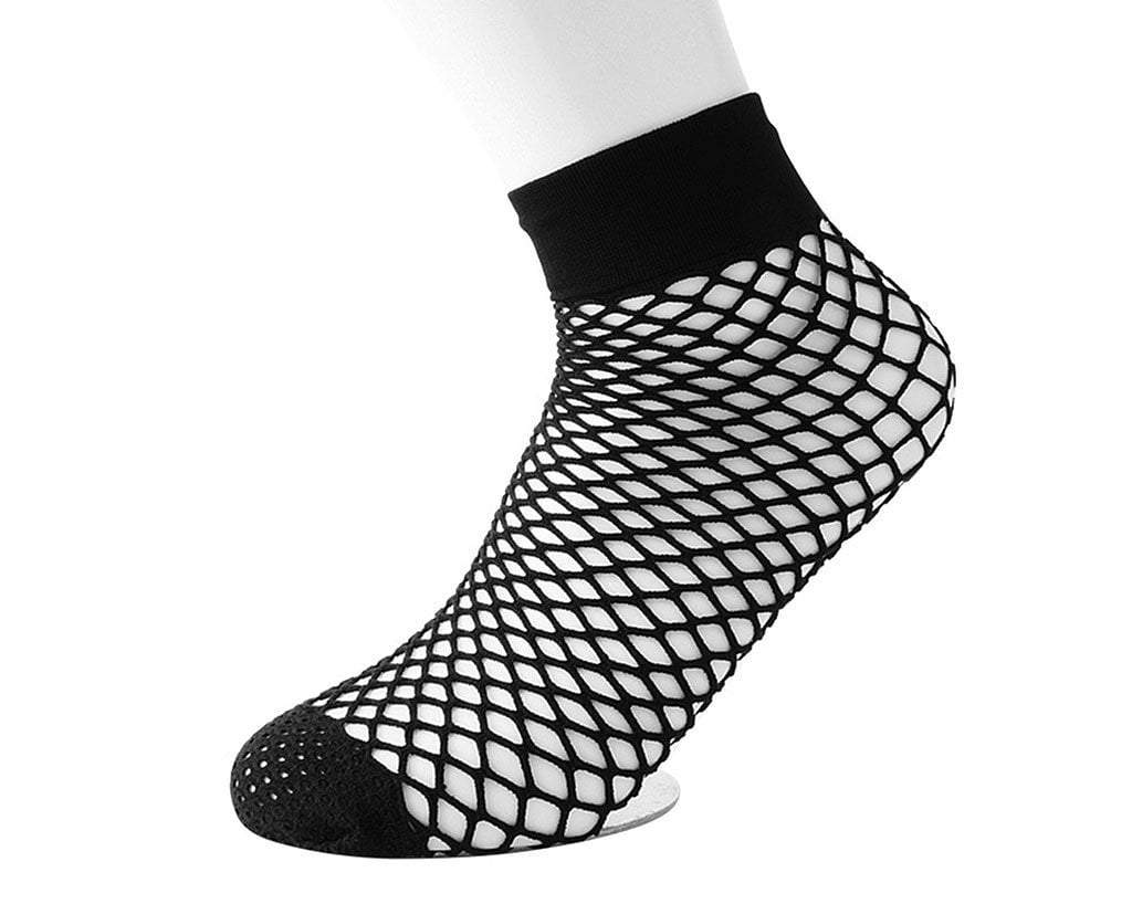 Ankle Length Fishnet Socks-Black